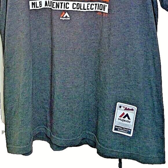 Majestic Baltimore Orioles T Shirt XL Gray Triple Peak MLB Authentic Collection - Picture 2 of 8